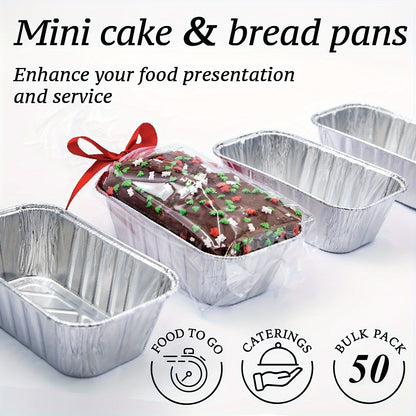 50 Pack Mini Loaf Pans with Liners