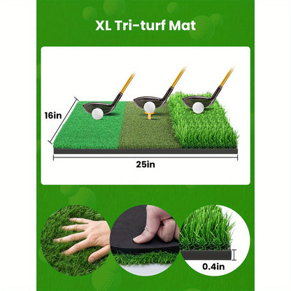 10x7ft All in 1 Golf Practice Net Set with Chipping, 1 Golf Mat, 6 Golf Balls, 2 Golf Tees, Bag