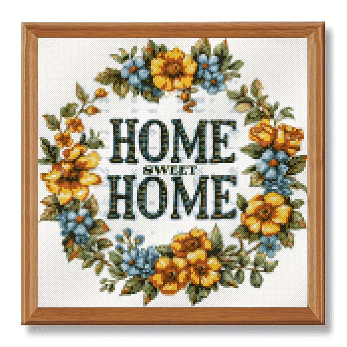 14CT Cross Stitch Kit 30x30cm (11.8x11.8 Inch) - Complete DIY Embroidery Material Set with 'Home Sweet Home' Pattern