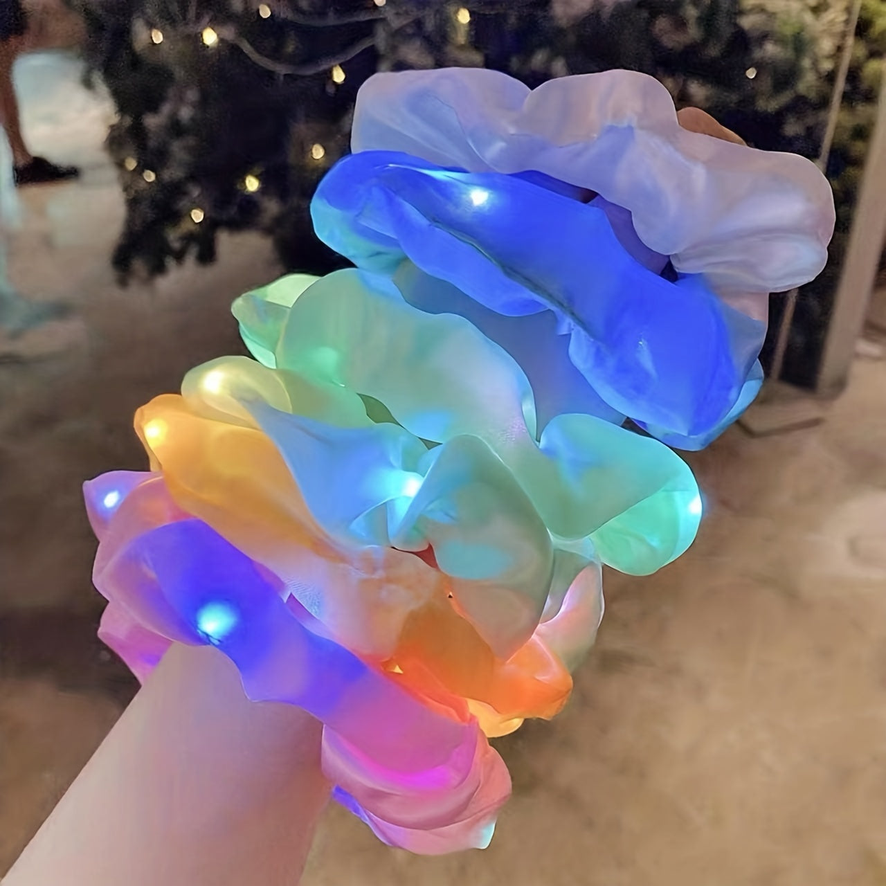 6pcs LED Glow Scrunchies