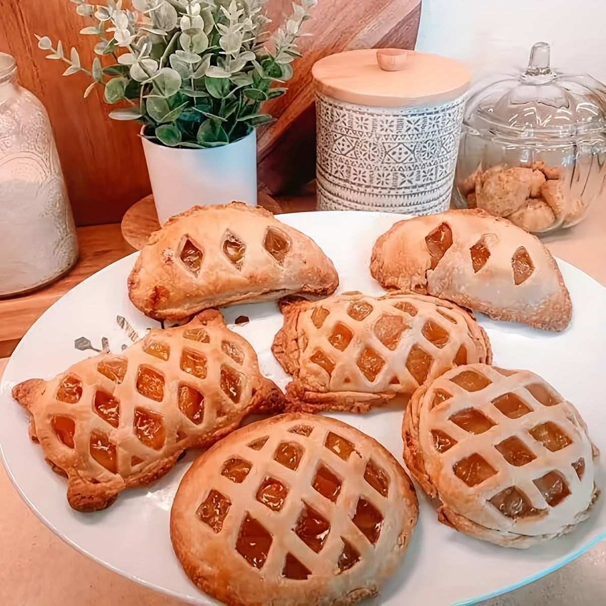 6-Piece Hand Pie Molds Set for Baking - Mini Pocket Pie Press Molds for Autumn, Thanksgiving Hand Pies, Halloween Apple Pumpkin Pie