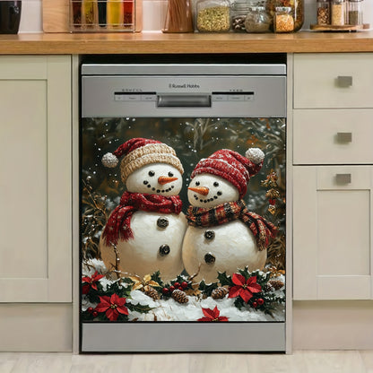 Christmas-Themed Magnetic Dishwasher Door Cover