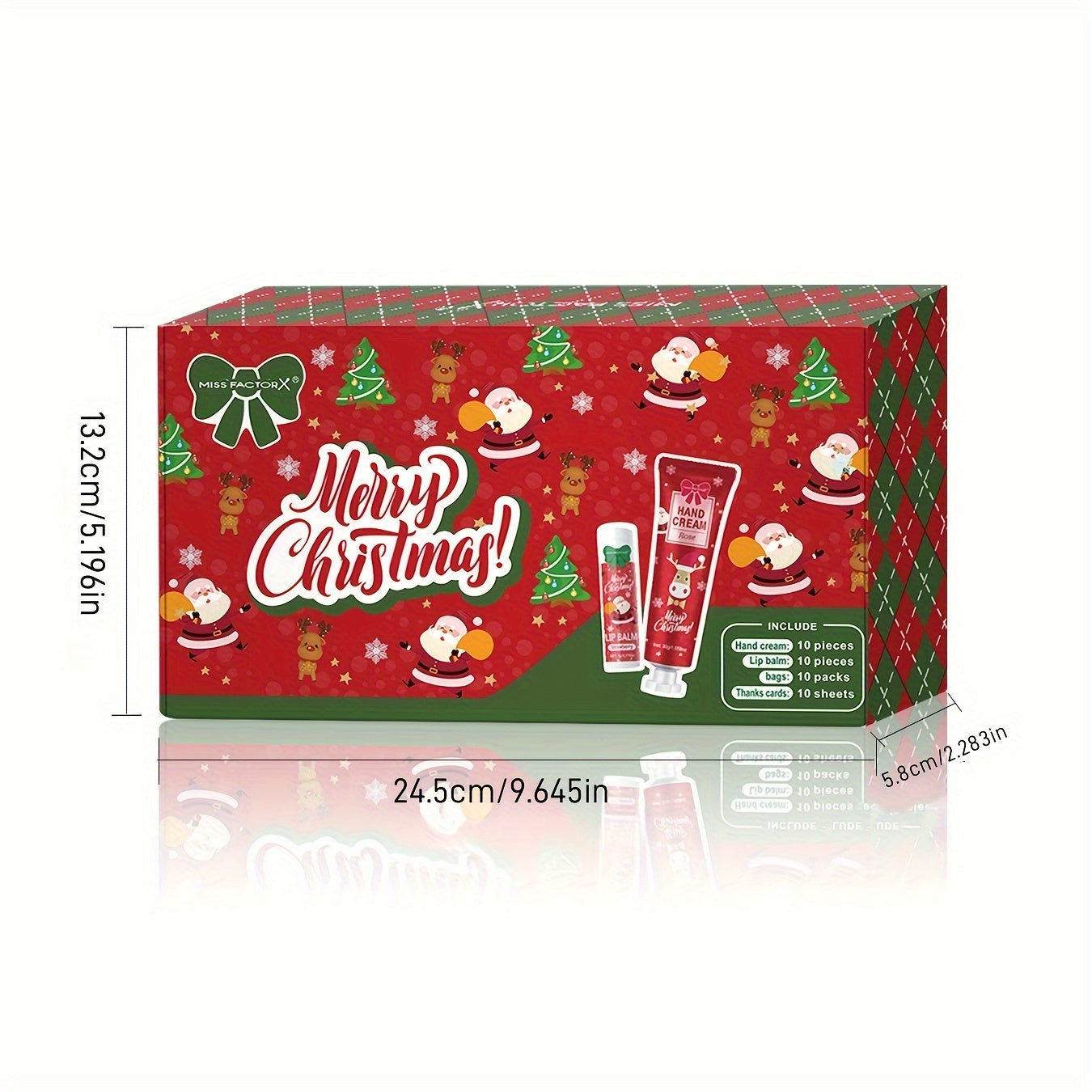 Christmas Gift Set - 40pcs Moisturizing Lip Balm & Hand Cream Combo with Greeting Cards, Organza Bags