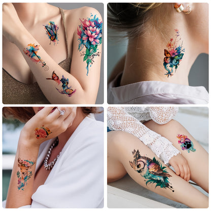 77pcs Animals Temporary Tattoos Set For Women, Men