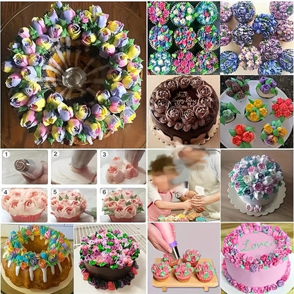 108pcs Cake Decorating Kit with Metal Piping Tips, Scrapers & Couplers