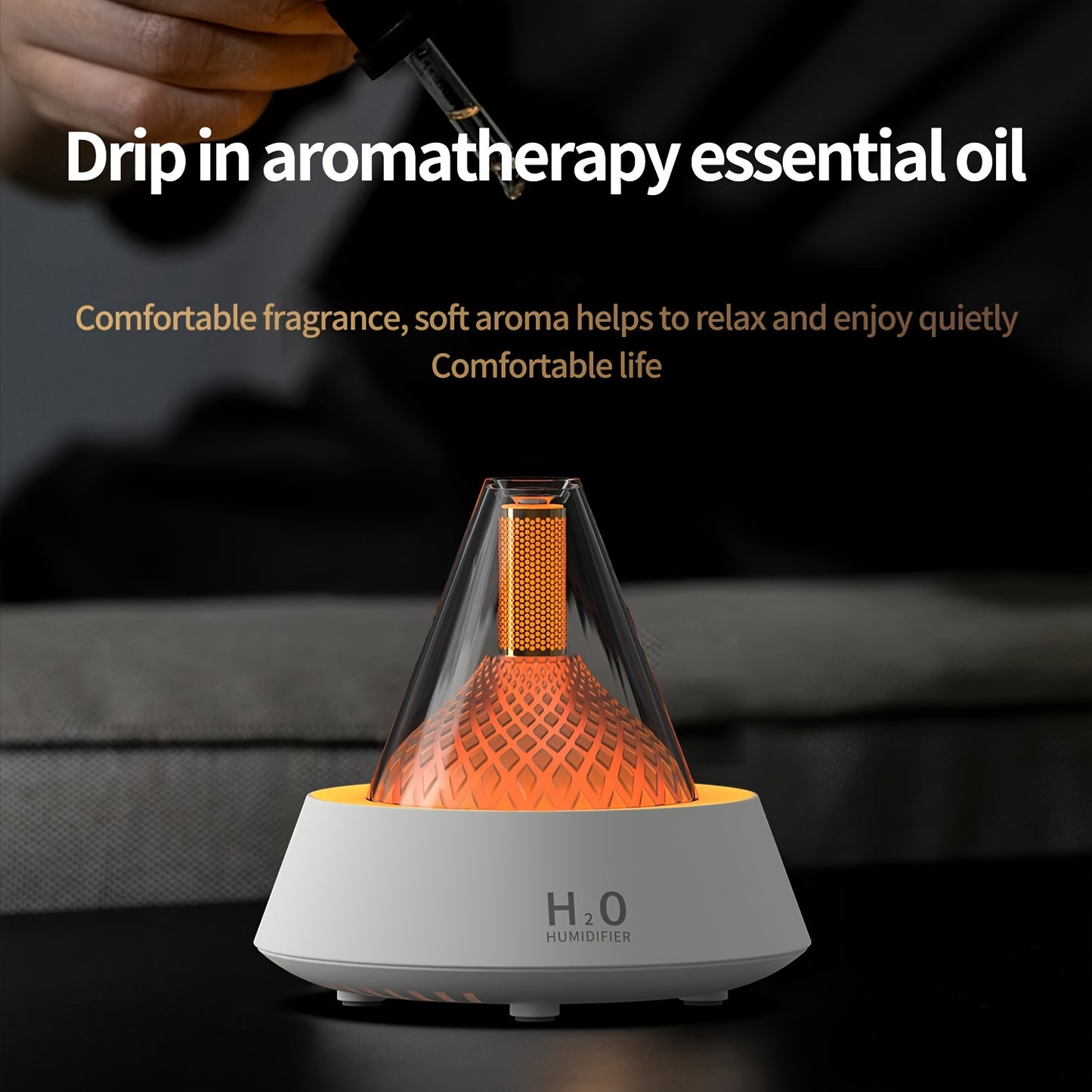 Compact USB-Powered Essential Oil Diffuser with Colorful Gradient Night Light - Auto-Off, Waterless Operation