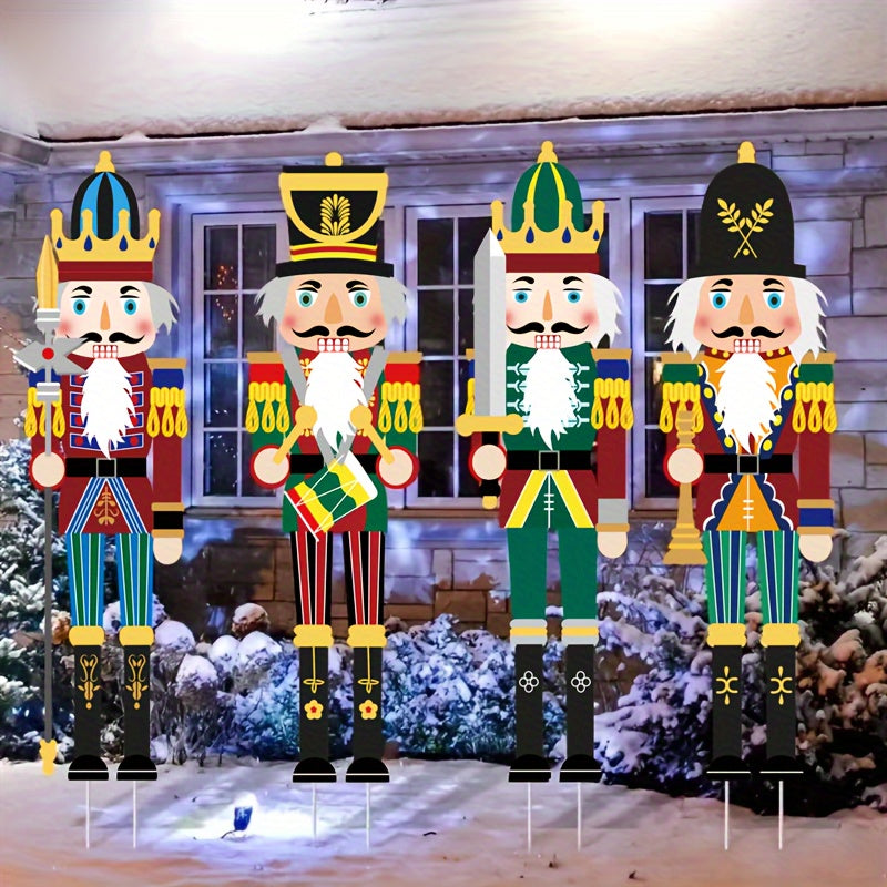 4 Large Decorative Nutcracker Yard Signs - 39.37 inches