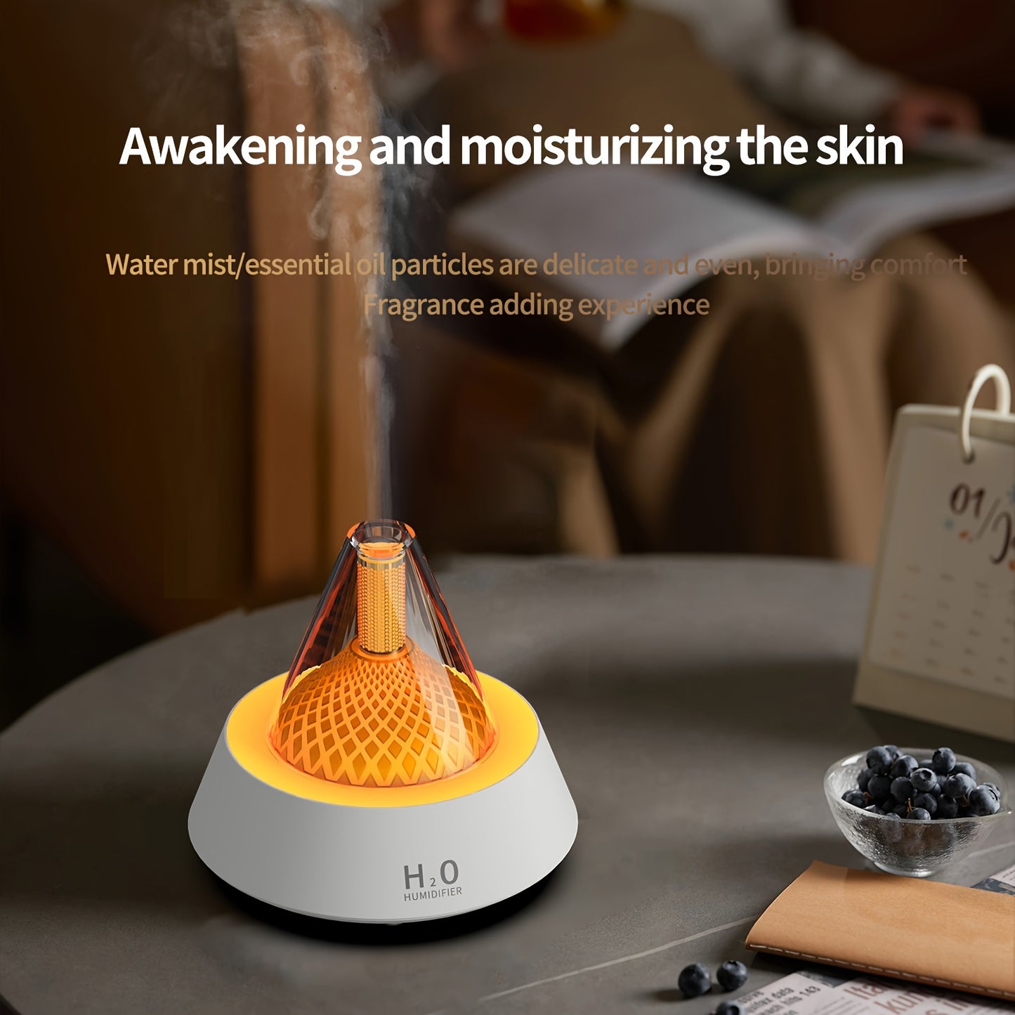 Compact USB-Powered Essential Oil Diffuser with Colorful Gradient Night Light - Auto-Off, Waterless Operation