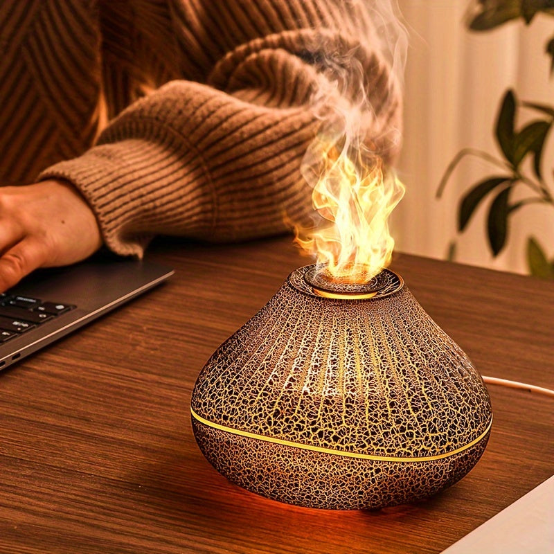 Air Simulation Flame Aromatherapy Volcano Essential Oil Diffuser