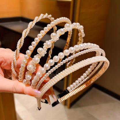 5pcs Girls Cute Faux Pearl Headband