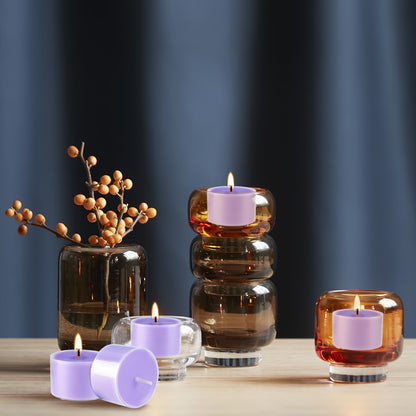 50 8-hour Lavender Scented Mini Tea Wax Smokeless, Drip-free And Long-lasting Soy Wax Candles