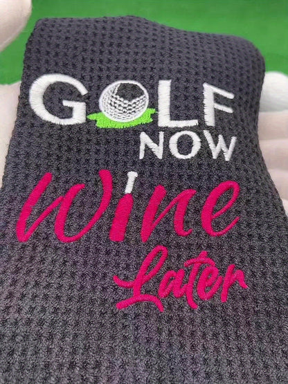 1pc Embroidered Golf Towel With Clip