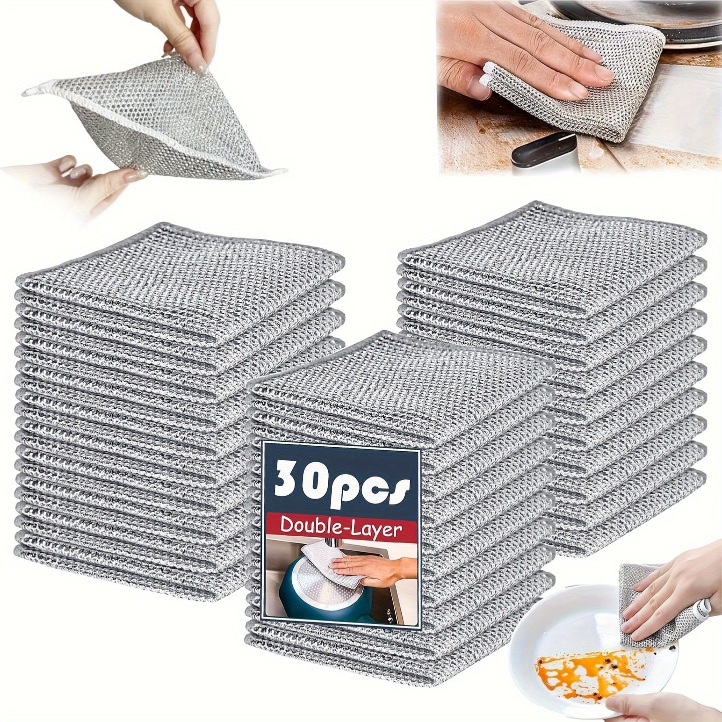 30pcs  Multipurpose Non Scratch Wire Dishcloth