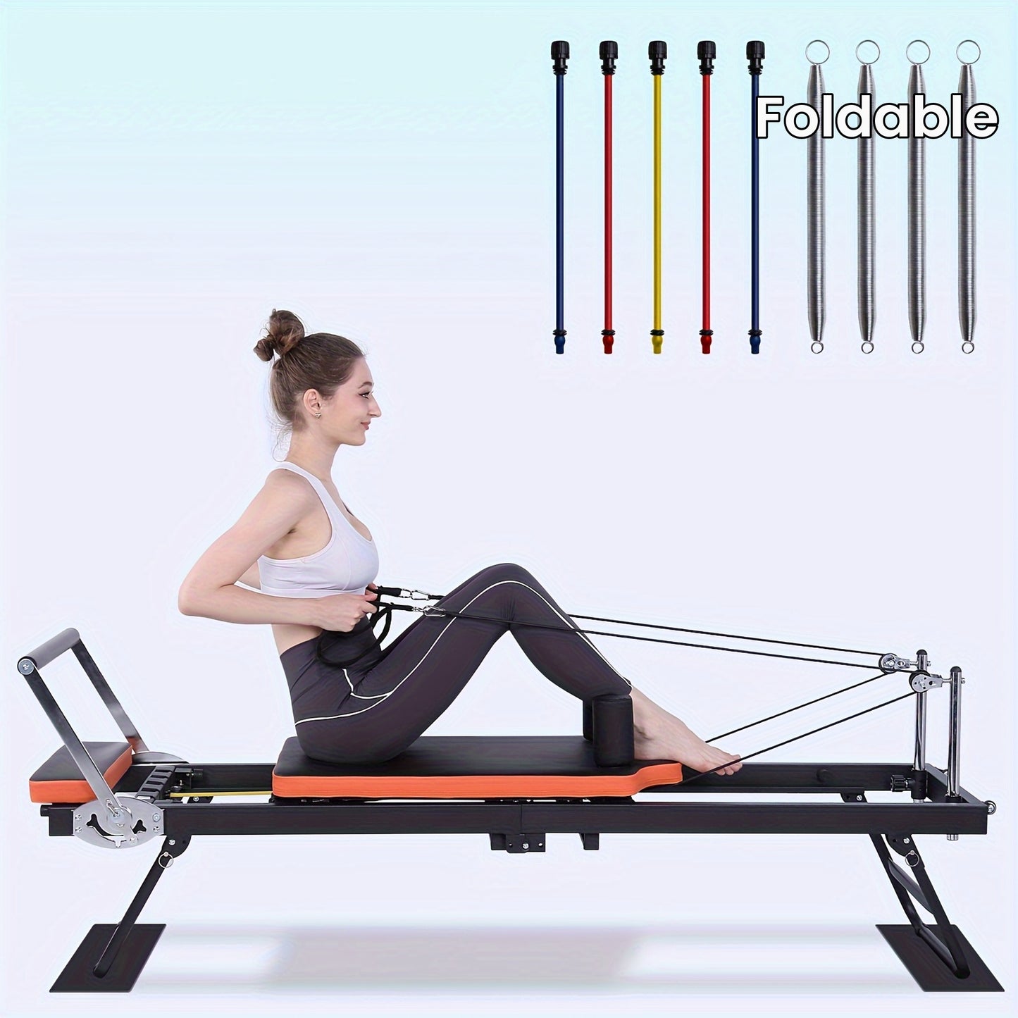 Pilates Reformer, Robust Foldable Reformer Pilates Machine For Balanced Body Reformer Workout At Home Gym