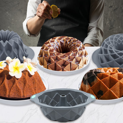 Silicone Bundt Cake Pan Set - Non-Stick, Versatile Crown and Bird's Nest Molds for Baking, Chocolate, Jello - Ideal for Halloween, Christmas, Easter, Thanksgiving, 4th of July