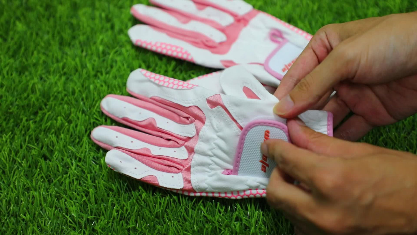 Women's Golf Gloves - Ultra-Light, Breathable Microfiber with Non-Slip Grip, Washable - Pink