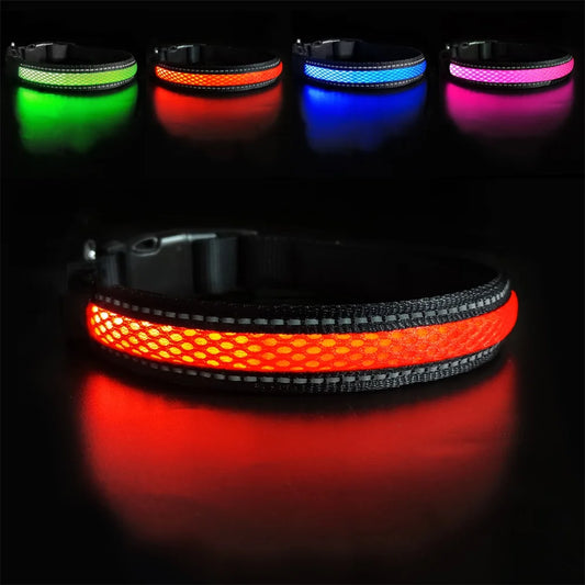 LED Dog Collar Waterproof Reflective - Live and Luv