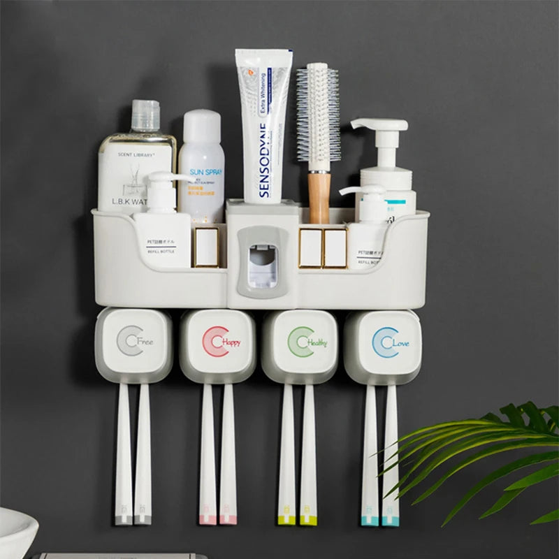 4pcs Multifunctional Toothbrush Holder - Live and Luv