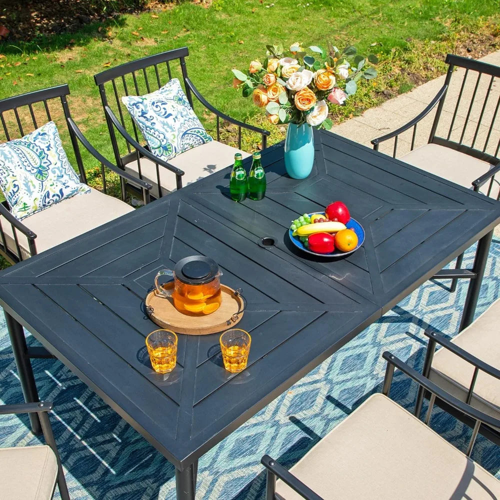 Rectangular Metal Patio Table for 6 - Live and Luv