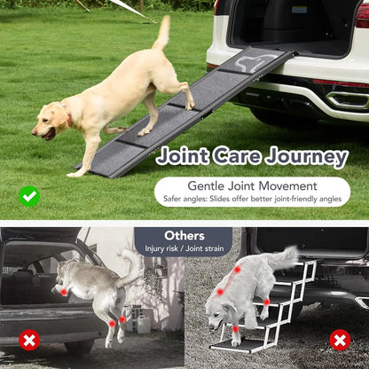 Extra Wide Dog Car Ramp Portable Non-Slip Rug Surface - Live and Luv