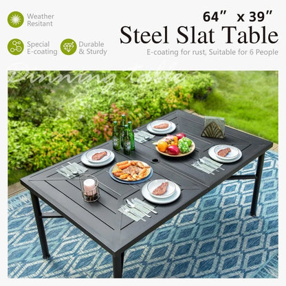 Rectangular Metal Patio Table for 6 - Live and Luv