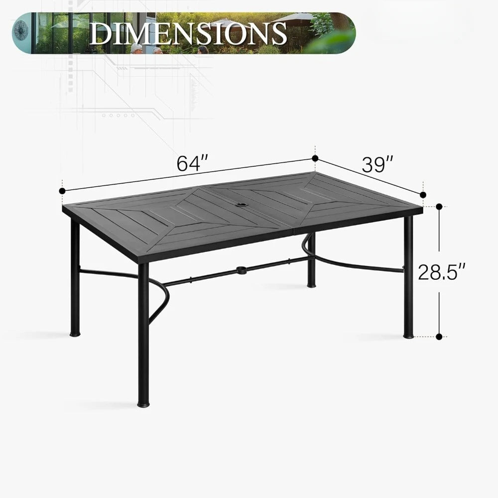 Rectangular Metal Patio Table for 6 - Live and Luv