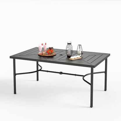 Rectangular Metal Patio Table for 6 - Live and Luv