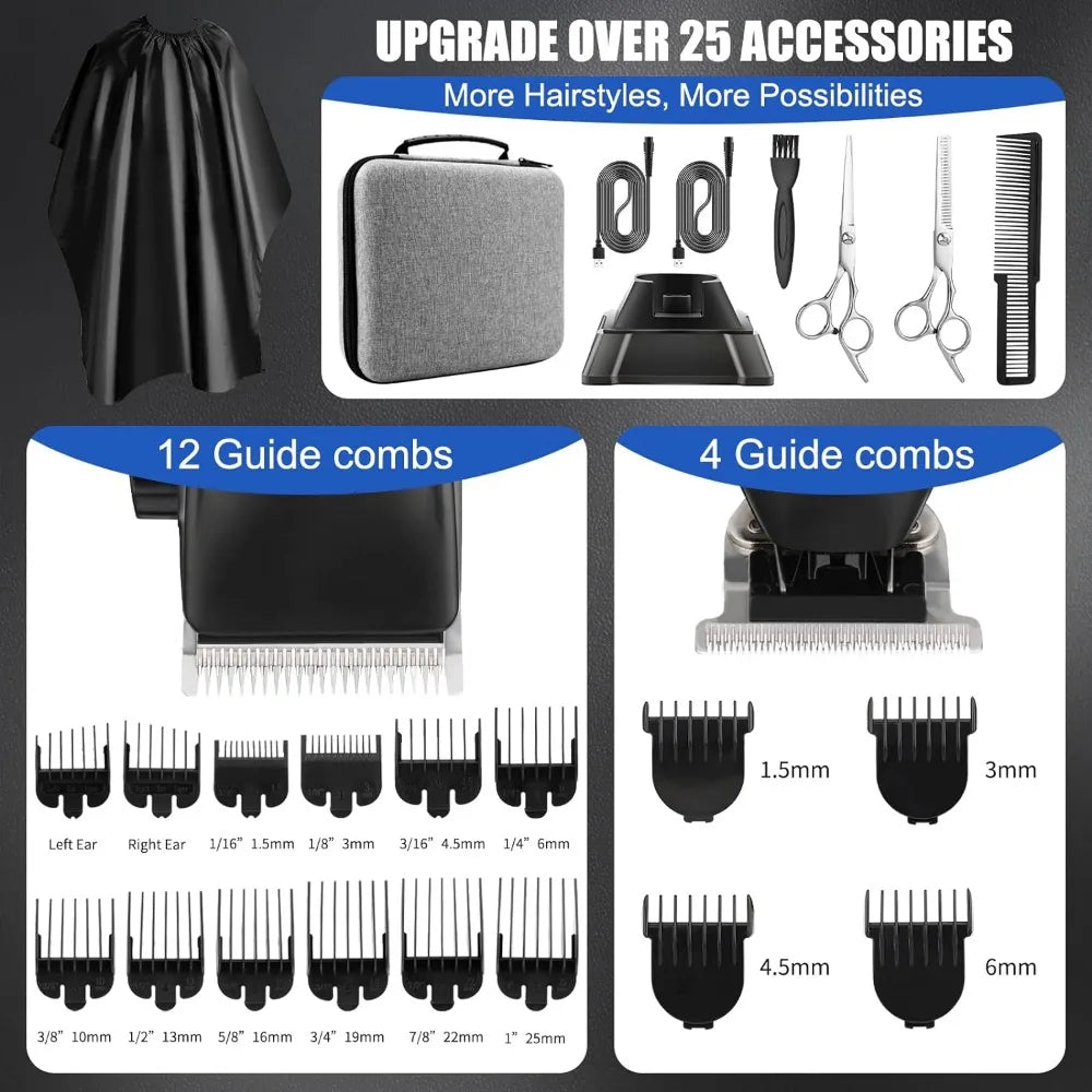 Professional Hair Clippers & Trimmer Set