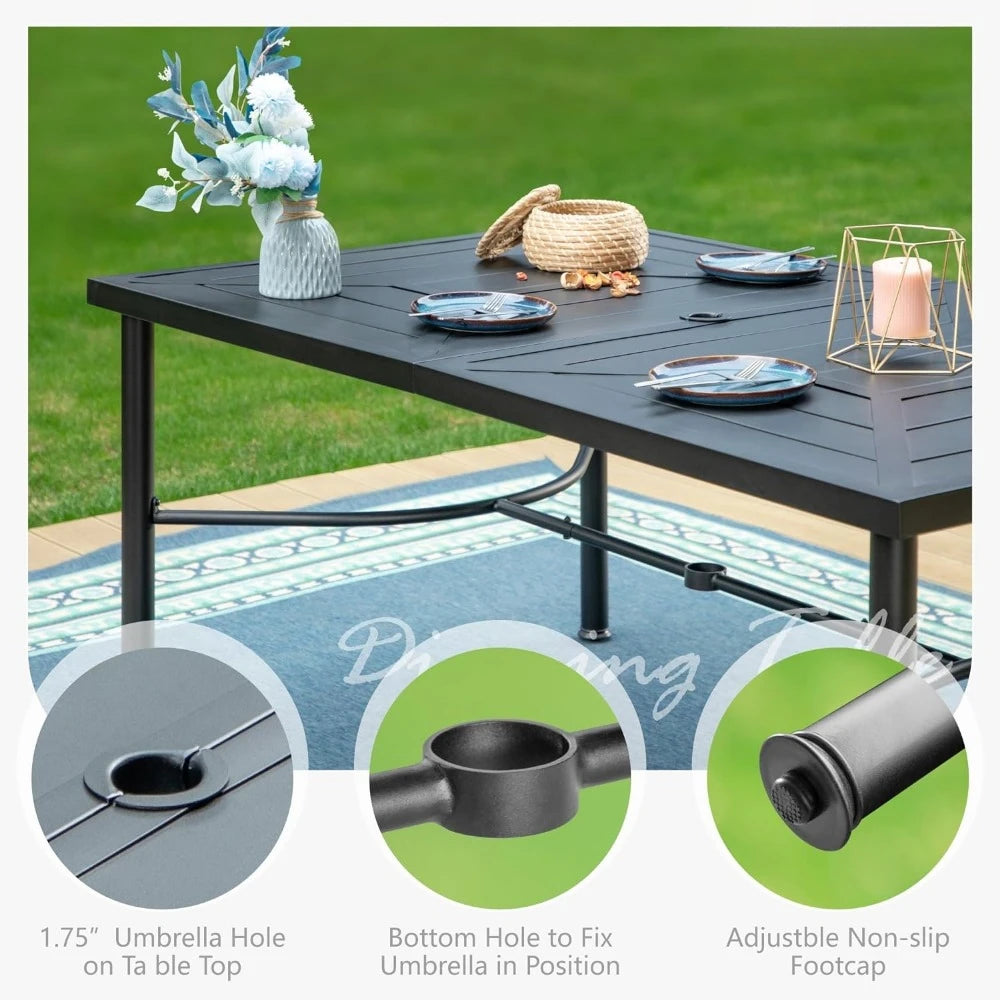 Rectangular Metal Patio Table for 6 - Live and Luv