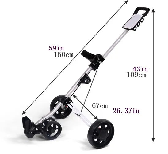 3 Wheel Golf Pushcart with Foot Brake - Live and Luv