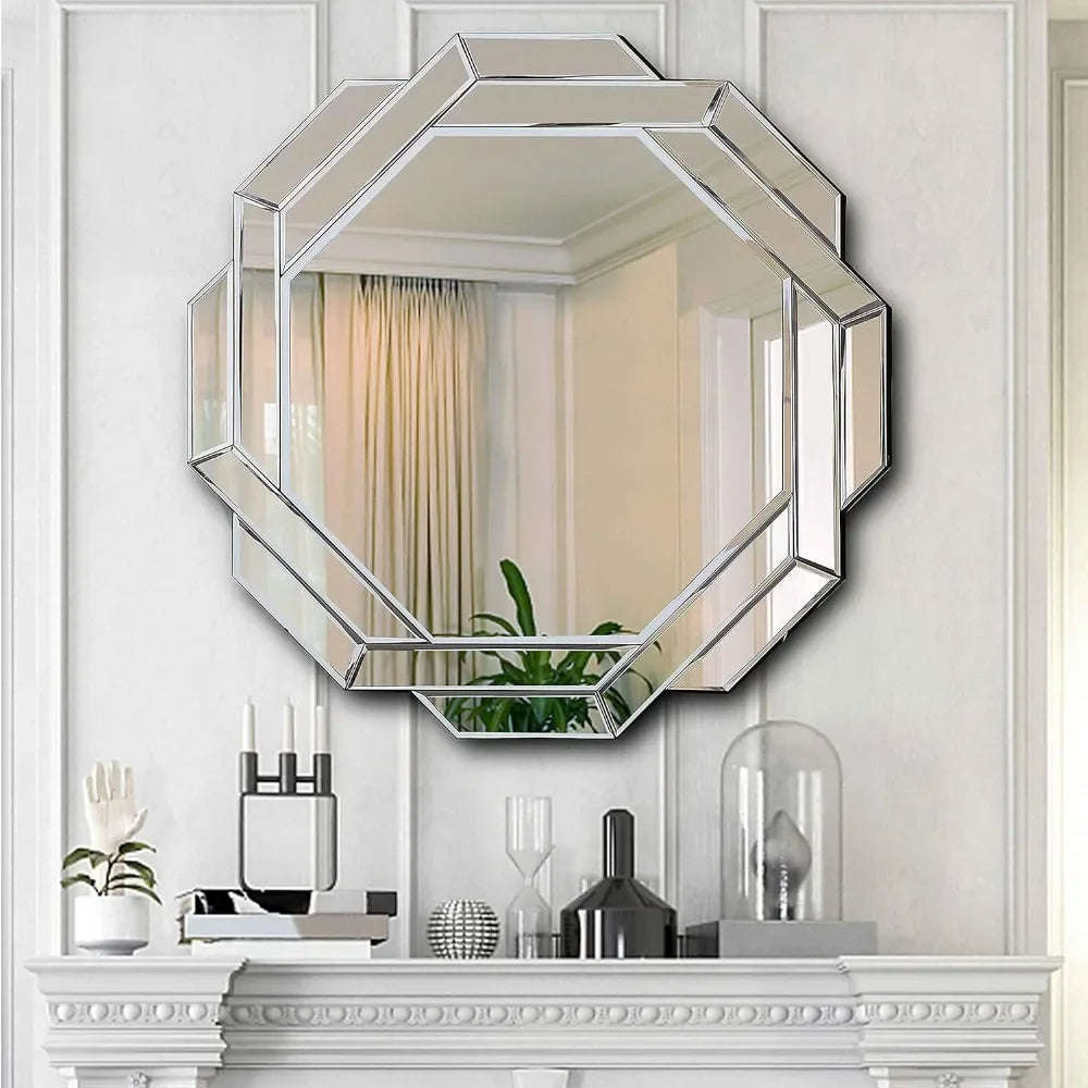 31.5X31.5 inches Frameless Beveled Mirror - Live and Luv