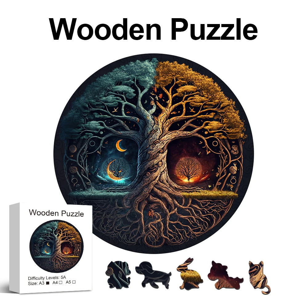 Yin-Yang Tree Wooden Puzzle