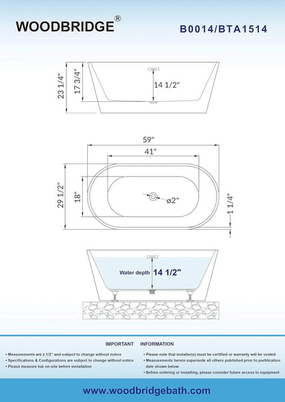 Acrylic Freestanding Bathtub