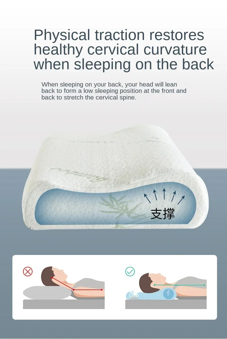 1 Pc Sleeping Bamboo Rebound Memory Orthopedic Pillow