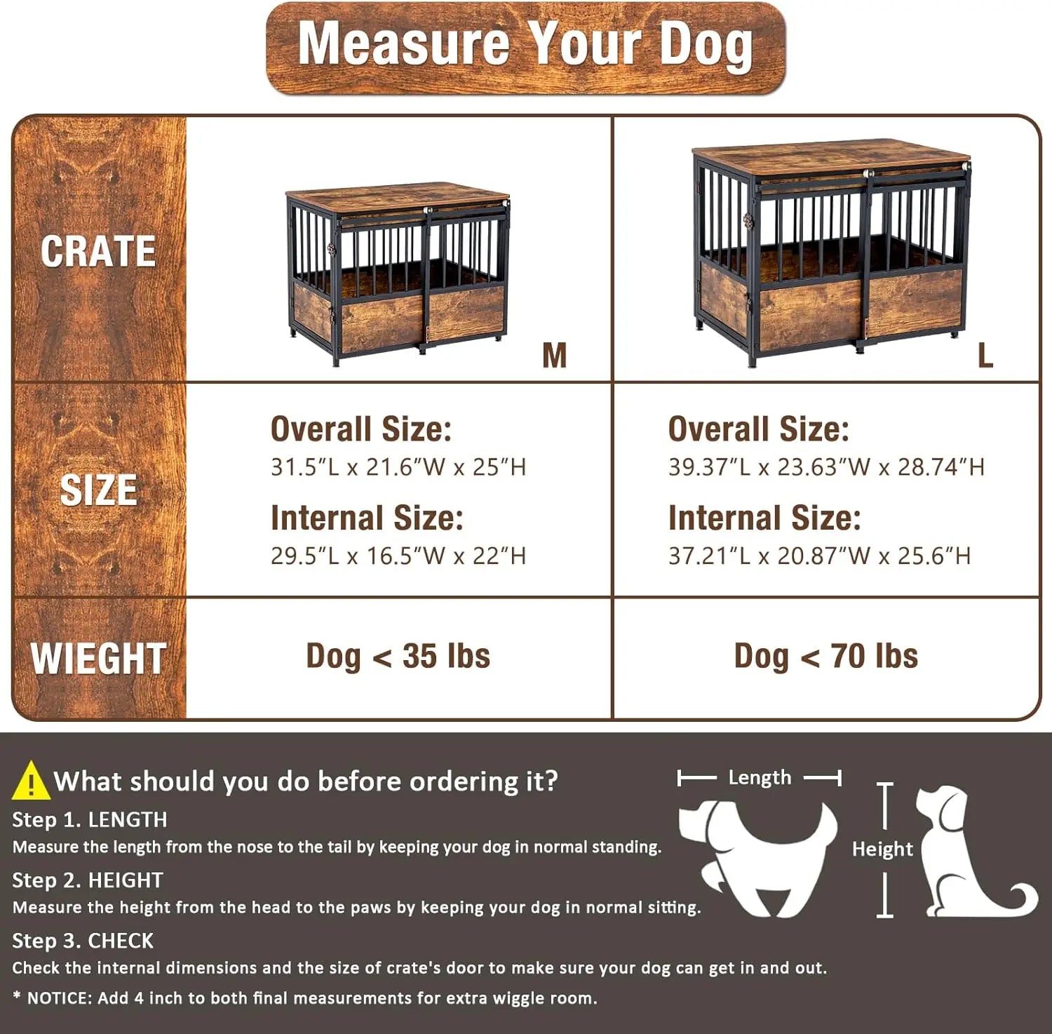 Dog Crate, Kennel with Double Doors - Live and Luv