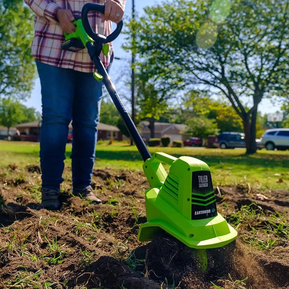 20-Volt 7.5-Inch Cordless Electric Garden Tiller Cultivator - Live and Luv