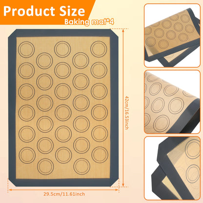 4 to 8Pcs Macaron Baking Mats Non Stick Silicone