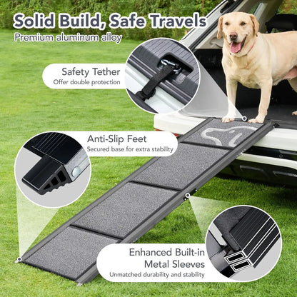 Extra Wide Dog Car Ramp Portable Non-Slip Rug Surface - Live and Luv