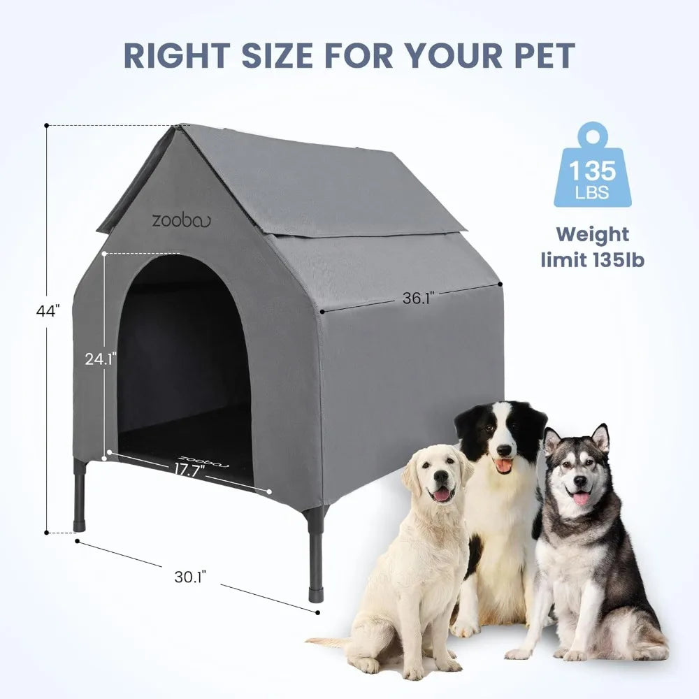 36" Large Dog House Weatherproof 600D PVC House Outdoor Or Indoor - Live and Luv