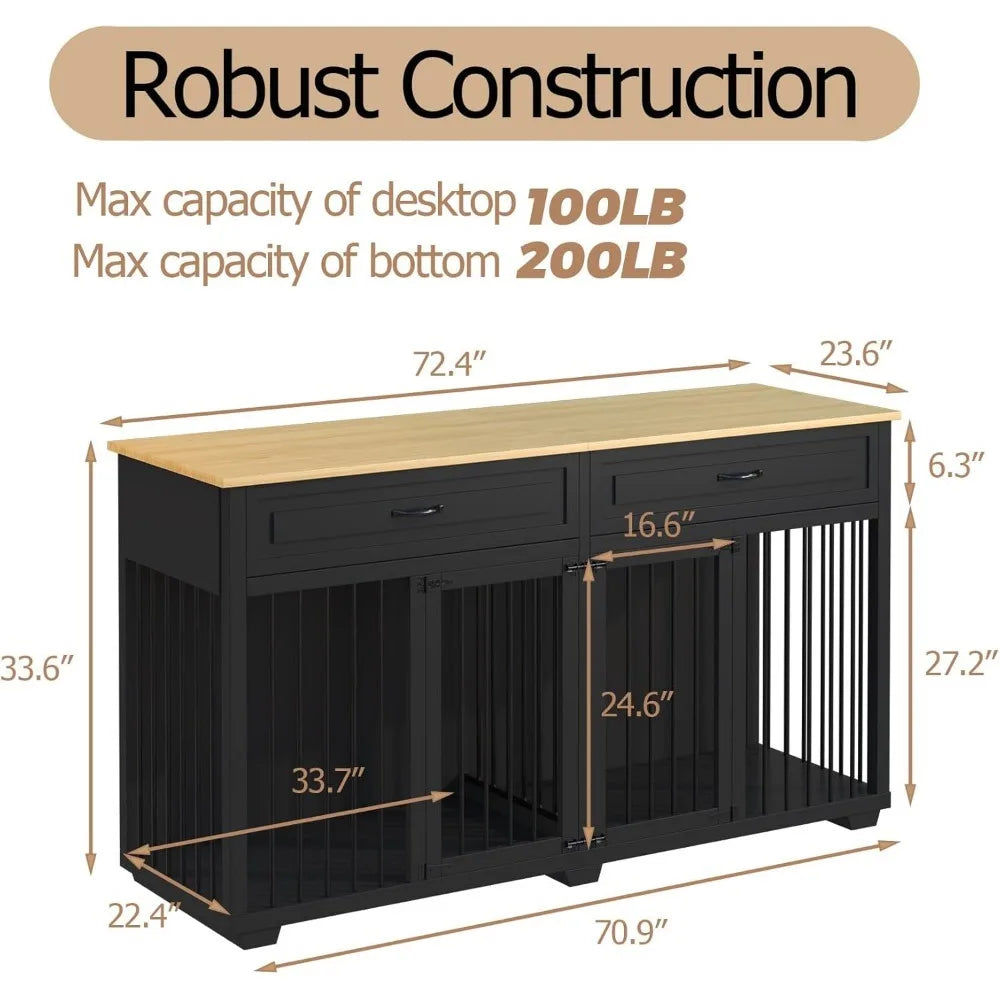 Wooden Kennel with Removable Divider - Live and Luv