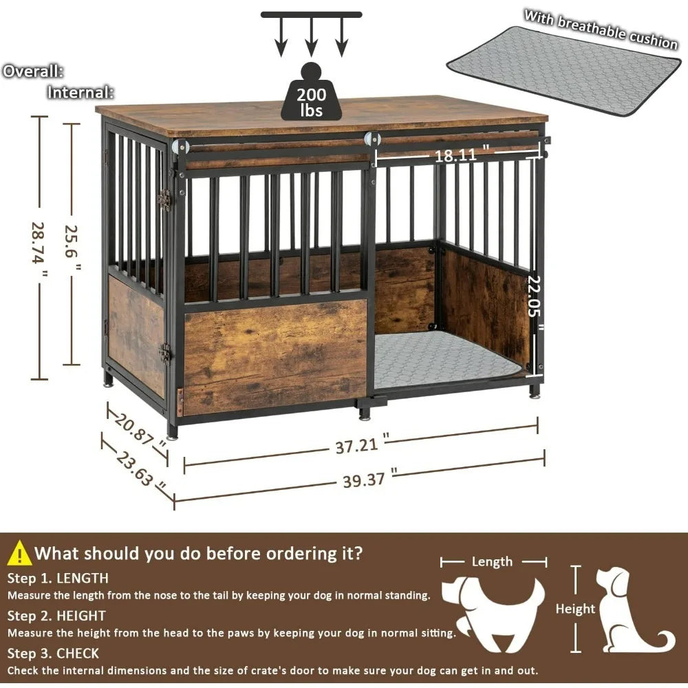 Dog Crate, Kennel with Double Doors - Live and Luv