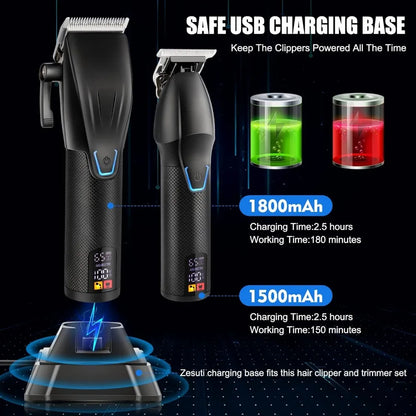 Professional Hair Clippers & Trimmer Set