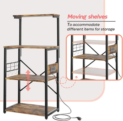 Bakers Rack with Power Outlet