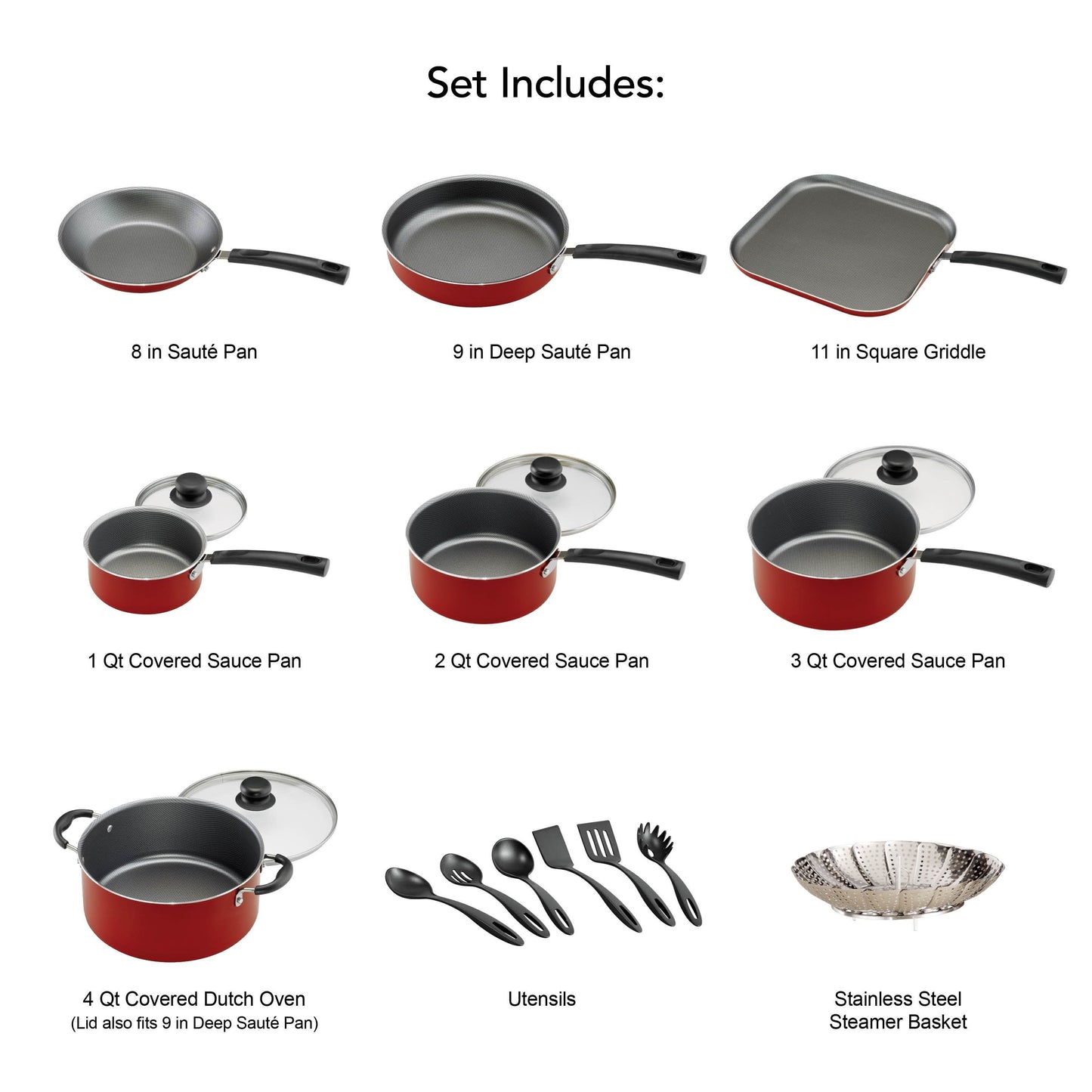 18pcs Non-stick Cookware Set