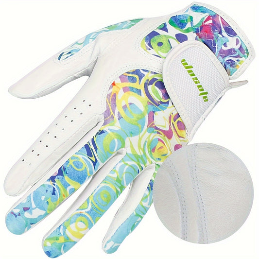 1 Pair Golf Gloves For Women, Soft Sheepskin, Breathable Stretch Lycra