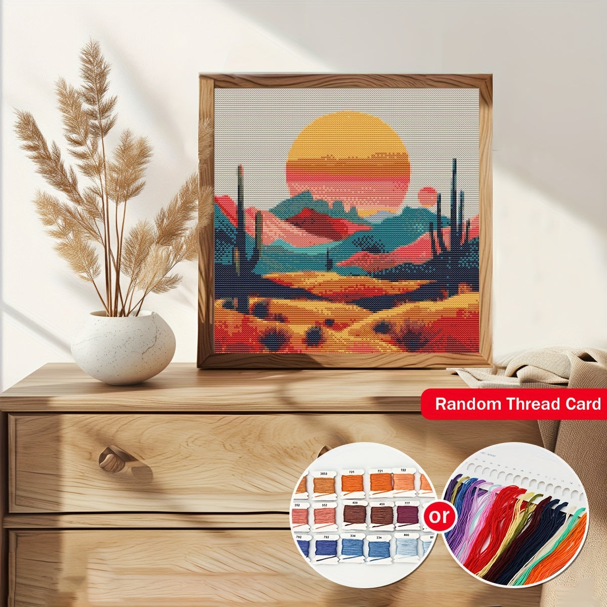 Sunset Serenity DIY Cross Stitch Kit for Beginners - 11.8x11.8" Frameless