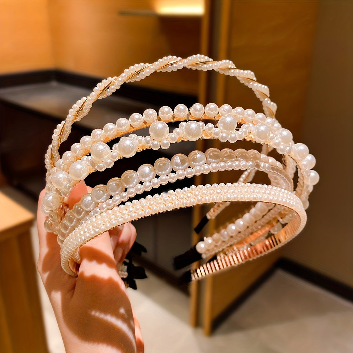 5pcs Girls Cute Faux Pearl Headband