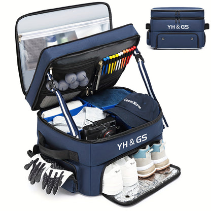 Foldable Golf Luggage Organizer Bag With Shoe Storage