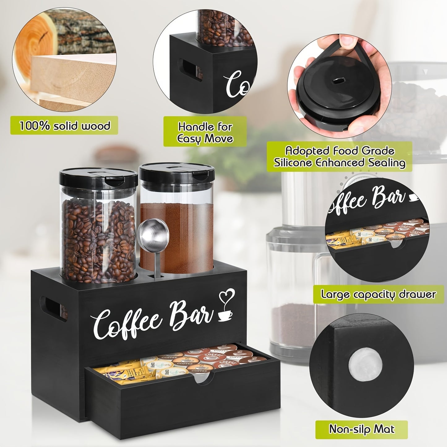 coffee station organizer for coffee bar