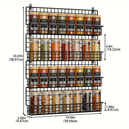 4 Pack Spice Rack Wall Mount